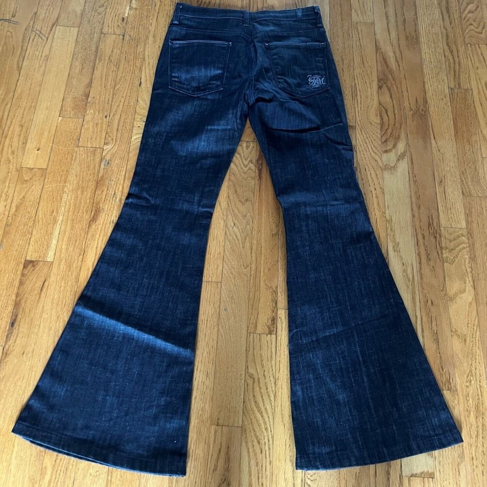 7 For All Mankind Bell Bottom Jeans Dark Wash Hippie Boho Rave Retro 27 x 30.5